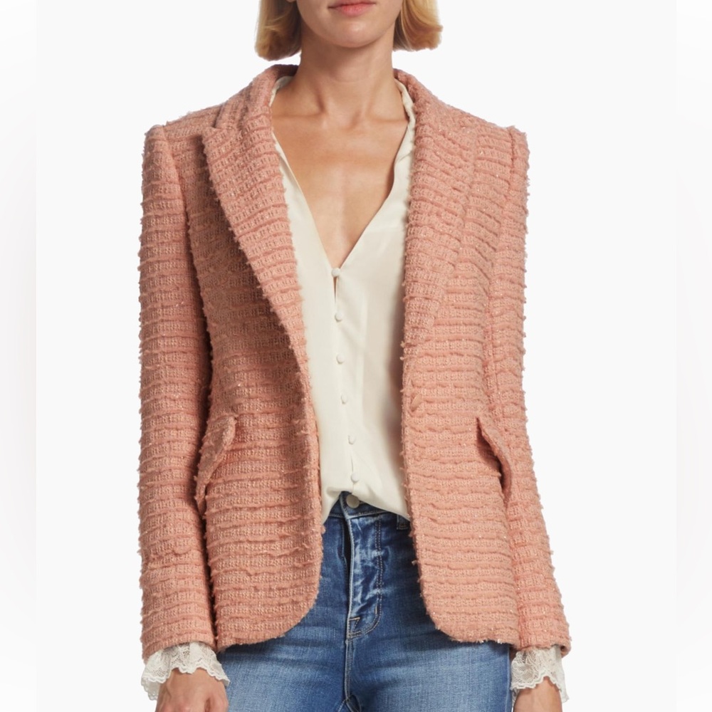 L'AGENCE Blush Pink Tweed Blazer